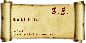 Bartl Ella névjegykártya